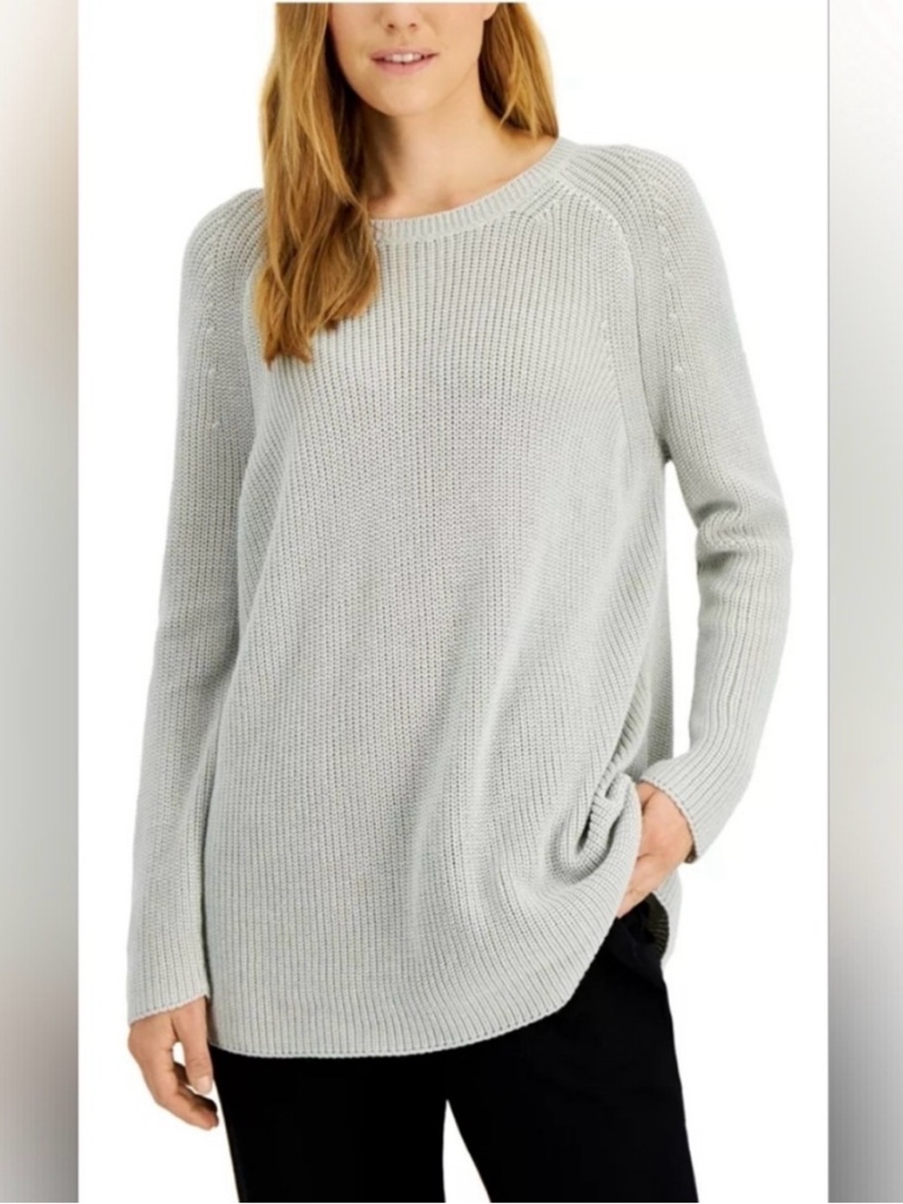 Eileen Fisher Organic Cotton Tencel Women's Knit Sweater  Crewneck Medium